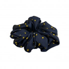 Equetech Polka Dot Hair Scrunchie - Navy/Gold