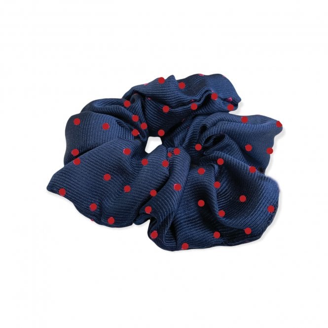 Equetech  Polka Dot Hair Scrunchie - Navy/Red