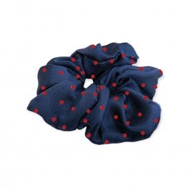 Equetech Polka Dot Hair Scrunchie - Navy/Red