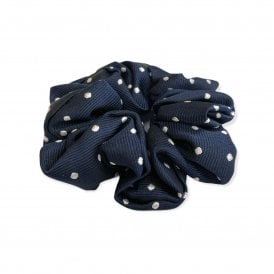 Equetech Polka Dot Hair Scrunchie - Navy/White