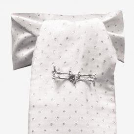Equetech Riding Stock - Pin Spot White/Metallic Silver