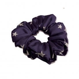 Equetech Stars Scrunchie - Purple/Metalic Silver
