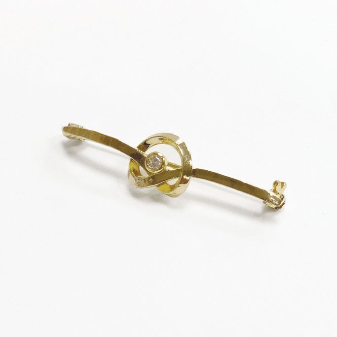 Equetech  Twirl Crystal Stock Pin - Gold