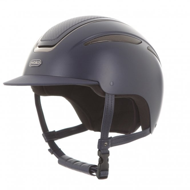 Evoke  Callisto Classic Peak Riding Hat - Navy Carbon/Gunmetal