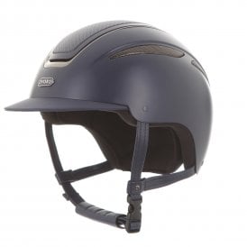 Evoke Callisto Classic Peak Riding Hat - Navy Carbon/Gunmetal