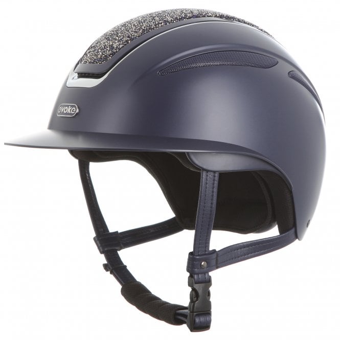 Evoke  Callisto Wide Peak Riding Hat - Navy/Navy Crystal