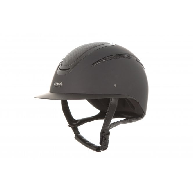 Evoke  Elara Classic Peak Riding Hat - Black/Carbon