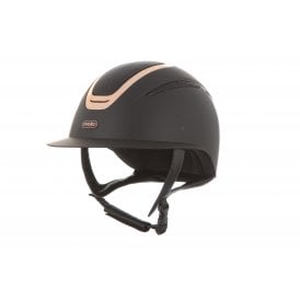 Evoke Elara Wide Peak Riding Hat - Black/Rose Gold