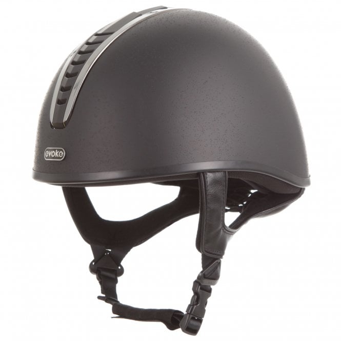 Evoke  Orion Jockey Skull Riding Helmet - Black/Black/Gunmetal