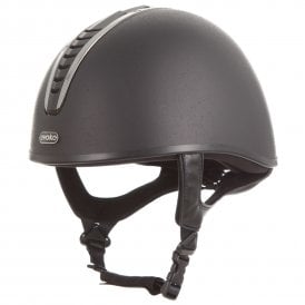 Evoke Orion Jockey Skull Riding Helmet - Black/Black/Gunmetal