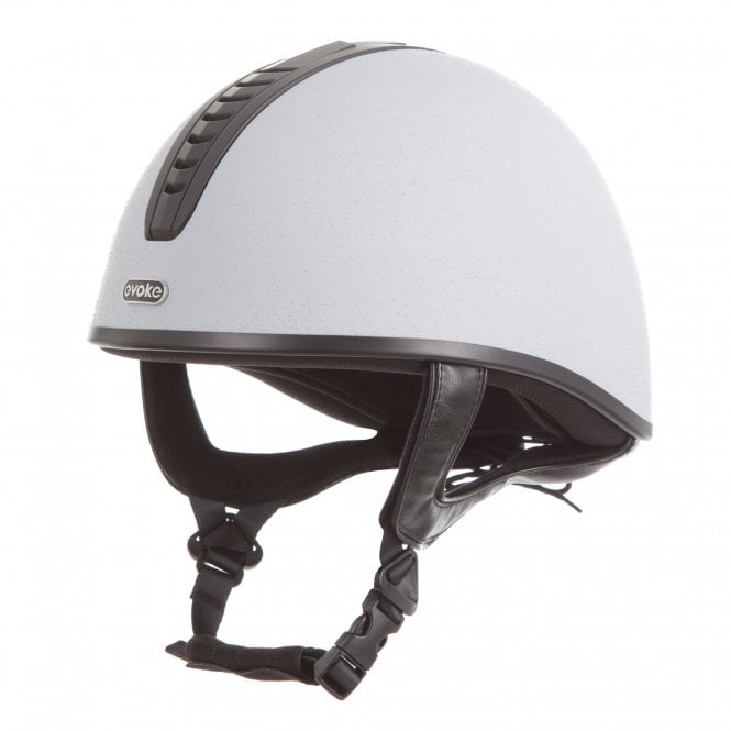Evoke  Orion Jockey Skull Riding Helmet - Silver/Black/Black