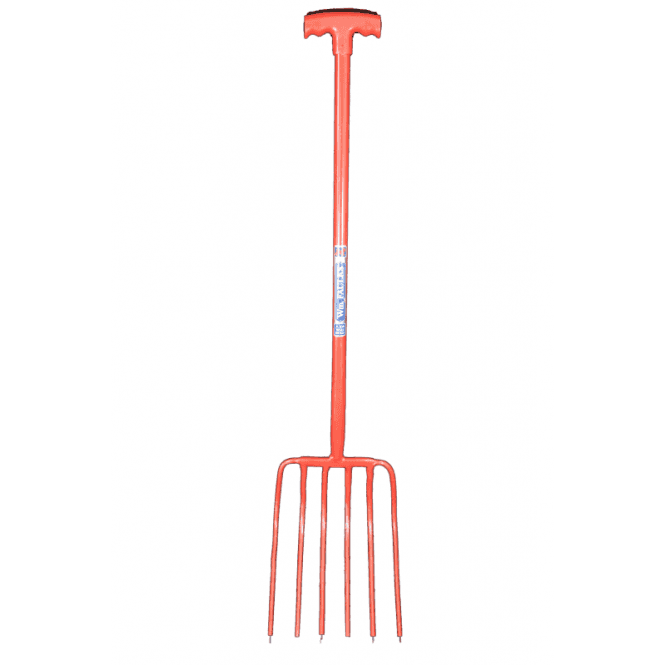 Faulks Red Gorilla 6 Prong Manure Fork T Handle