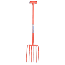 Red Gorilla 6 Prong Manure Fork T Handle