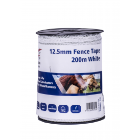 Fenceman Electric Fence White Tape 12.5mm x 200m