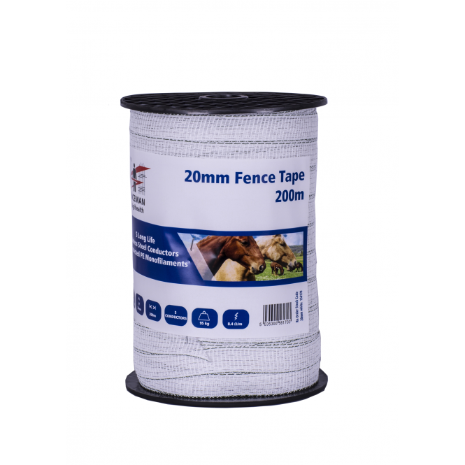 Fenceman  Electric Fence White Tape 20mm x 200m