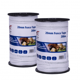 Fenceman Electric Fence White Tape 20mm x 200m Twin Pack