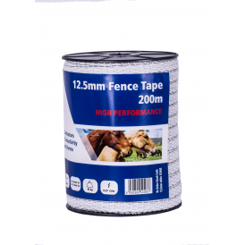 Fenceman High Performance Electric Fence White Tape 12.5mm x 200m