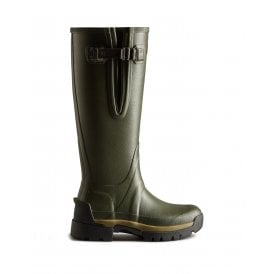 Hunter Womens Balmoral Tec Sole Adjustable 3mm Neoprene Wellington Boots - Dark Olive