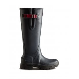 Hunter Womens Balmoral Tec Sole Adjustable 3mm Neoprene Wellington Boots - Navy/Peppercorn
