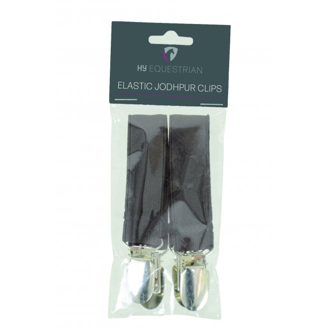 HY Equestrian  Elastic Jodhpur Clips - Brown