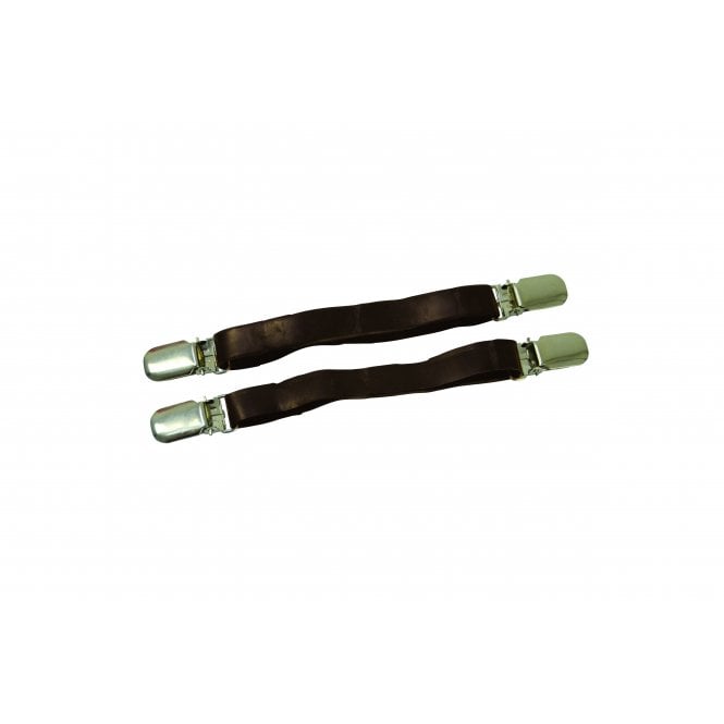 HY Equestrian  Rubber Jodhpur Clips - Brown