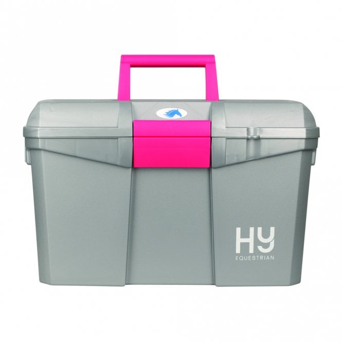 HY Equestrian  Tack Box - Silver/Raspberry