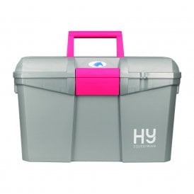 Hy Equestrian Tack Box - Silver/Raspberry