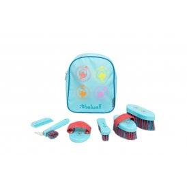 Hy Equestrian Thelwell Collection All Rounder Complete Grooming Kit Rucksack - Aquarius/Pink/Teal