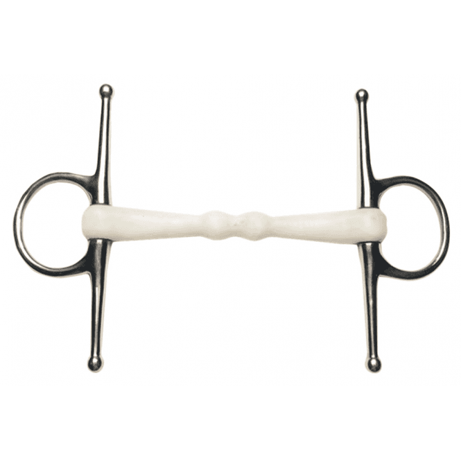 Korsteel  Flexi Mullen Mouth Full Cheeck Snaffle Bit - Ivory