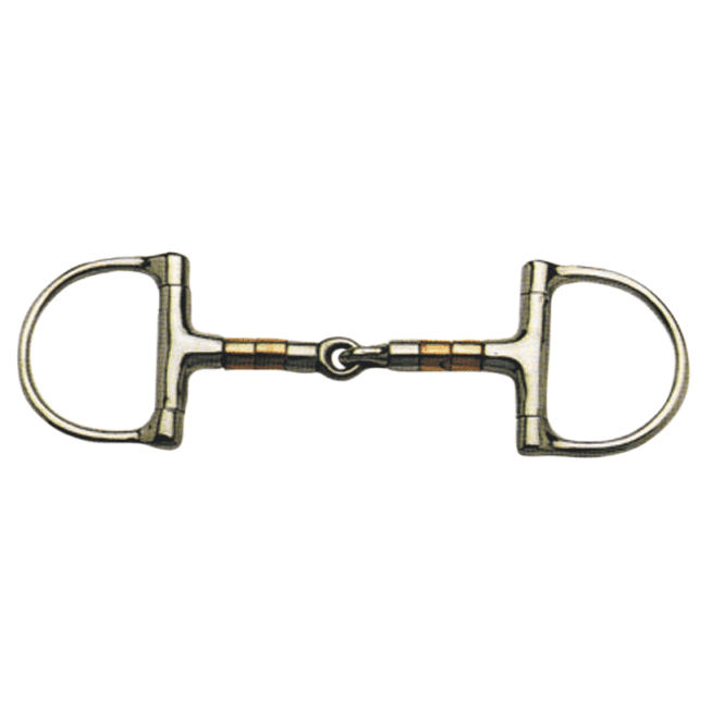 Korsteel  Stainless Steel Copper & Steel Rollers Jointed D Ring Snaffle Bit