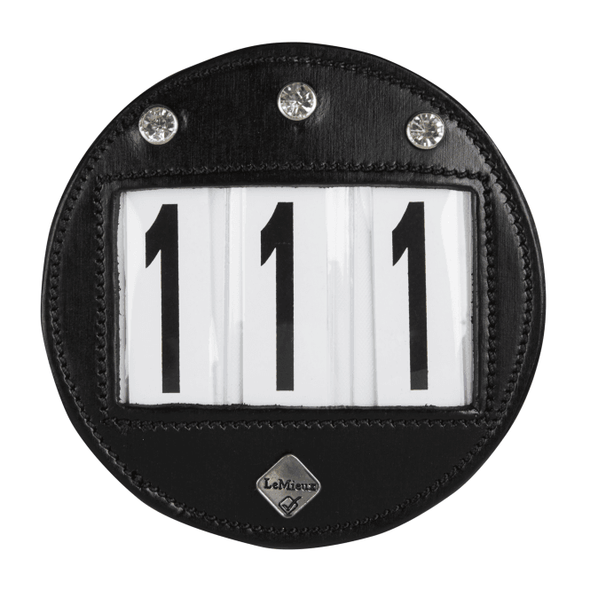 LeMieux  Bridle Number Holder - Round Black Diamante