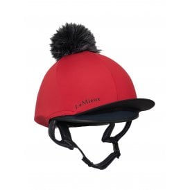 LeMieux Classique Pom Horse Riding Hat Silk - Chilli Red
