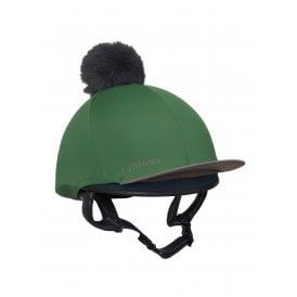 LeMieux Classique Pom Horse Riding Hat Silk - Hunter Green