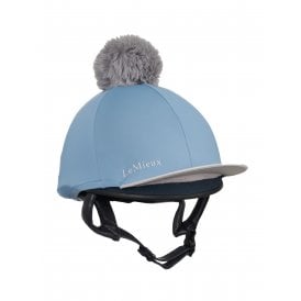 LeMieux Classique Pom Horse Riding Hat Silk - Ice Blue
