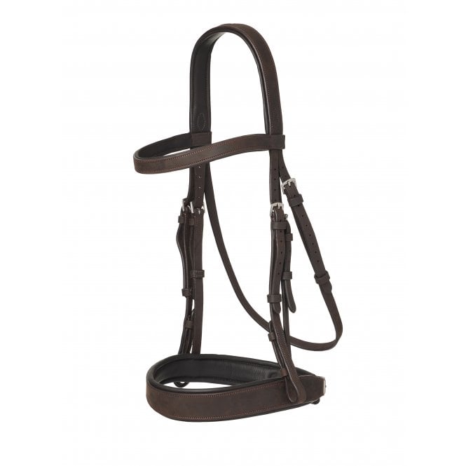 LeMieux  Flat Hunter Bridle with Laced Reins - Havana/Silver