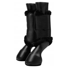 LeMieux Fleece Edged Mesh Brushing Boot - Black/Black