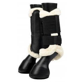 LeMieux Fleece Edged Mesh Brushing Boot - Black/Natural
