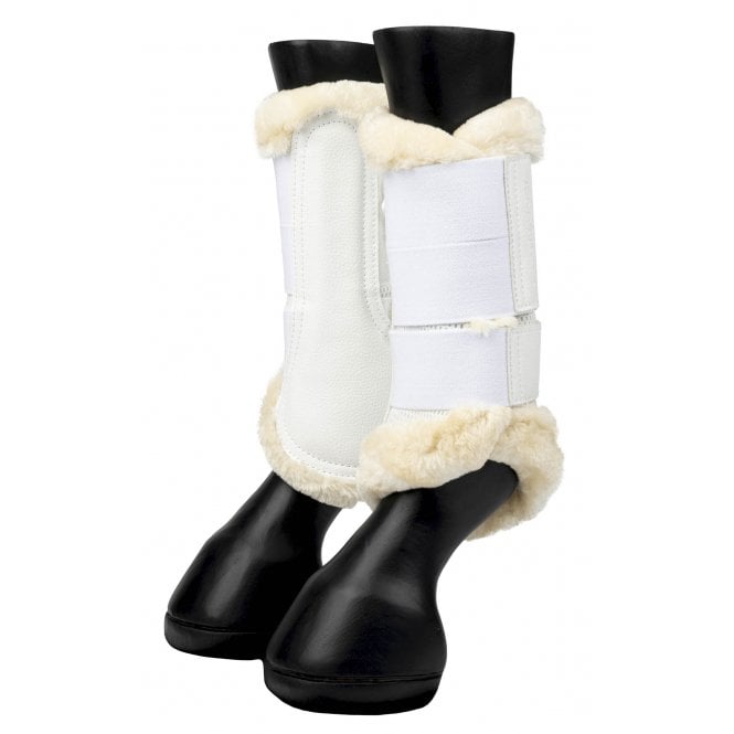 LeMieux  Fleece Edged Mesh Brushing Boot - White/Natural