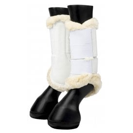 LeMieux Fleece Edged Mesh Brushing Boot - White/Natural