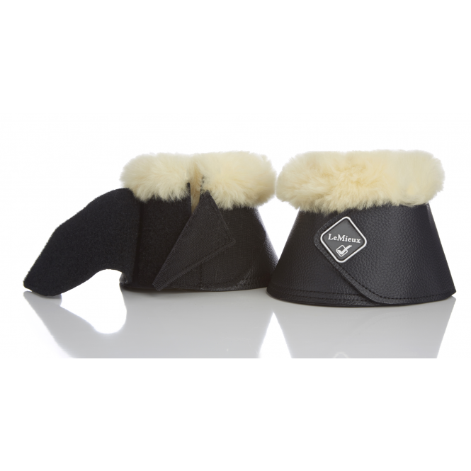 LeMieux  Fleece WrapRound Over Reach Boots - Black/Natural