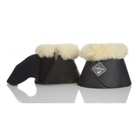 LeMieux Fleece WrapRound Over Reach Boots - Black/Natural