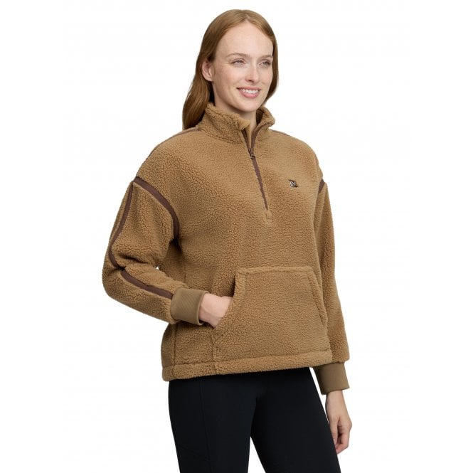 LeMieux Horsehealth LeMieux Avery Teddy Womens Quarter Zip Fleece - Caramel