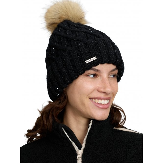 LeMieux Horsehealth LeMieux Bernie Sequin Beanie - Black