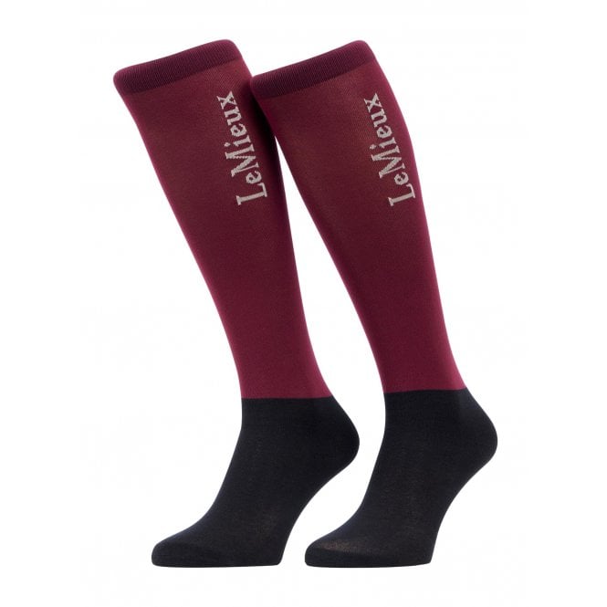 LeMieux Horsehealth LeMieux Competition Womens Socks 2 Pack - Blackberry