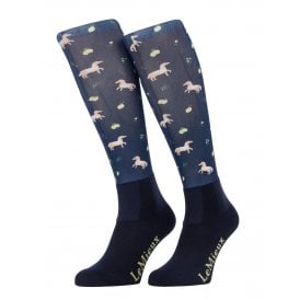 LeMieux Footsie Womens Socks - Lemon Navy