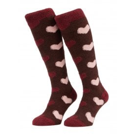 LeMieux Heart Fluffies Womens Socks - Bramble
