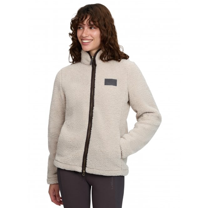 LeMieux Horsehealth LeMieux Heritage Borg Zip Through Womens Jacket - Stone