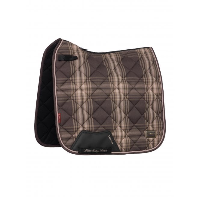 LeMieux Horsehealth LeMieux Heritage Check Dressage Square Saddlepad - Cocoa