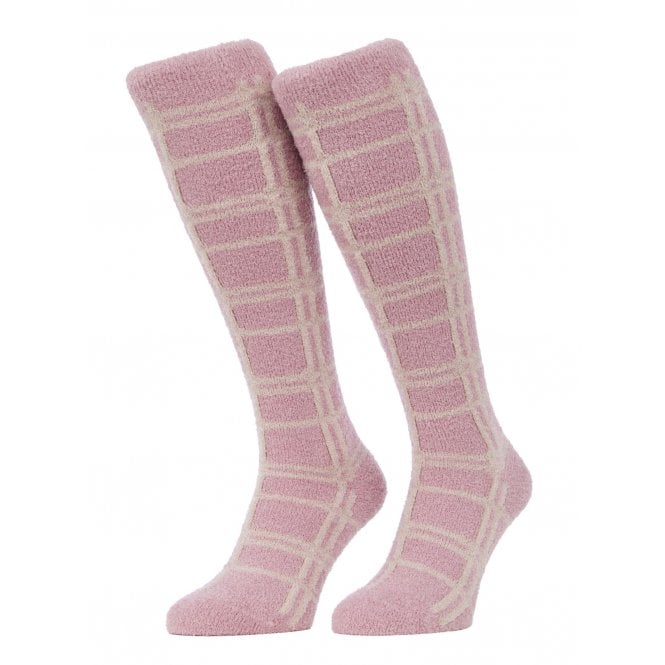 LeMieux Horsehealth LeMieux Heritage Check Fluffies Womens Socks - Wild Rose