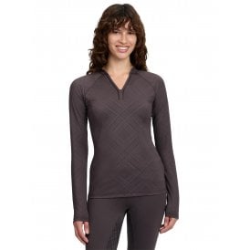 LeMieux Heritage Check Womens Long Sleeve Womens Base Layer - Cocoa